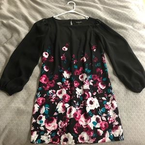 White House Black Market black/floral dress